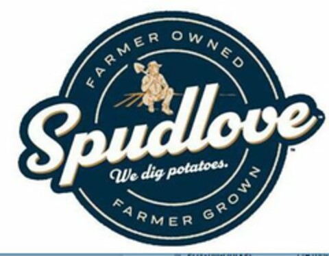 FARMER OWNED SPUDLOVE WE DIG POTATOES. FARMER GROWN Logo (USPTO, 04.02.2020)