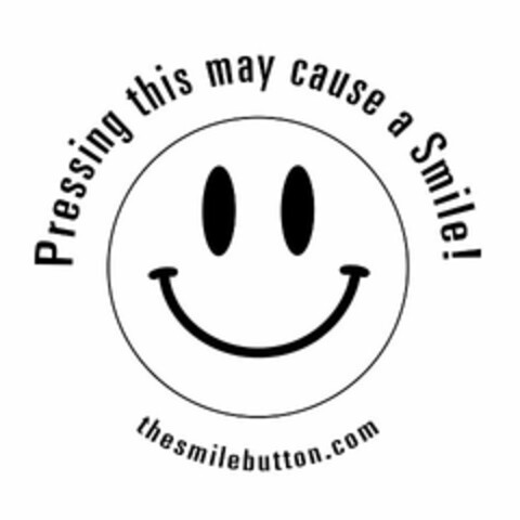 PRESSING THIS MAY CAUSE A SMILE! THESMILEBUTTON.COM Logo (USPTO, 06/10/2020)
