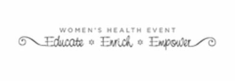 WOMEN'S HEALTH EVENT EDUCATE ENRICH EMPOWER Logo (USPTO, 28.01.2010)