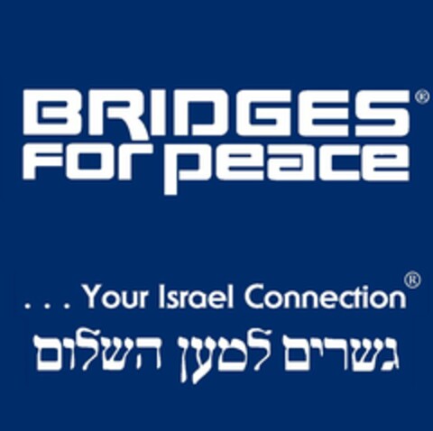 BRIDGES FOR PEACE . . YOUR ISRAEL CONNECTION. Logo (USPTO, 11/29/2012)