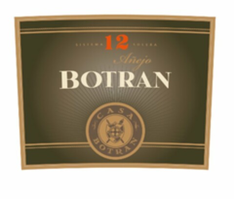 SISTEMA 12 SOLERA AÑEJO BOTRAN CASA BOTRAN Logo (USPTO, 11/01/2013)