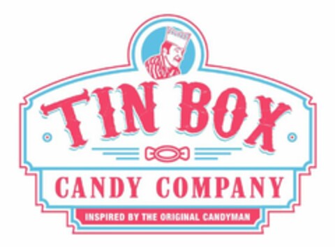 TIN BOX CANDY COMPANY INSPIRED BY THE ORIGINAL CANDYMAN Logo (USPTO, 01/10/2020)