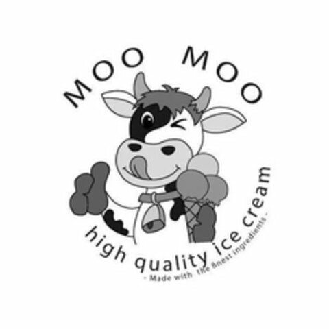 MOO MOO HIGH QUALITY ICE CREAM - MADE WITH THE FINEST INGREDIENTS - Logo (USPTO, 04.09.2020)