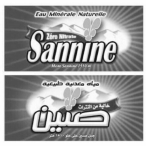 SANNINE EAU MINÉRALE NATURELLE ZERO NITRATE MONT SANNINE 1510 M Logo (USPTO, 20.04.2009)