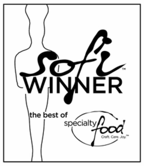 SOFI WINNER THE BEST OF SPECIALTY FOOD CRAFT. CARE. JOY. Logo (USPTO, 02.08.2013)