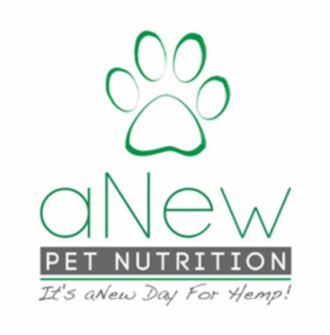 ANEW PET NUTRITION IT'S ANEW DAY FOR HEMP! Logo (USPTO, 09/09/2014)