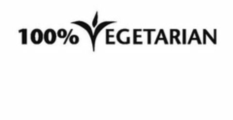 100% VEGETARIAN Logo (USPTO, 29.09.2014)