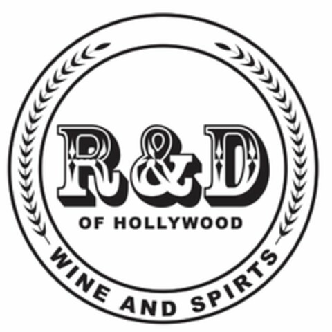 R&D OF HOLLYWOOD WINE AND SPIRITS Logo (USPTO, 31.10.2016)