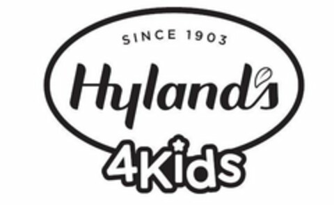 SINCE 1903 HYLAND'S 4KIDS Logo (USPTO, 07/11/2018)