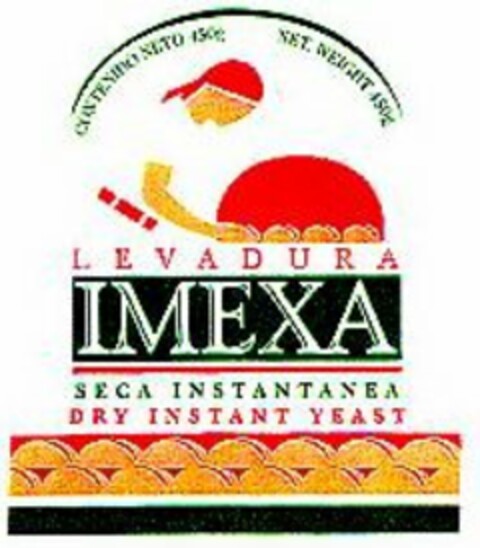 CONTENIDO NETO 150 GR NET WEIGHT 150 GR LEVADURA IMEXA SECA INSTANTANEA DRY INSTANT YEAST Logo (USPTO, 24.08.2011)