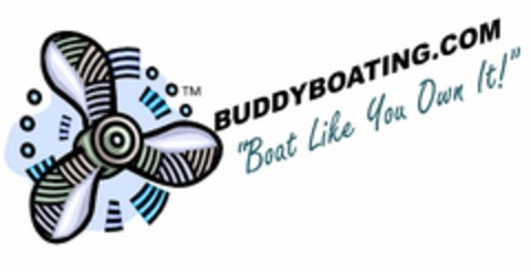 BUDDYBOATING.COM "BOAT LIKE YOU OWN IT!" Logo (USPTO, 29.11.2017)