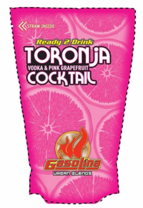 STRAW INSIDE READY 2 DRINK TORONJA COCKTAIL VODKA & PINK GRAPEFRUIT GASOLINA URBAN BLENDS. Logo (USPTO, 30.04.2020)