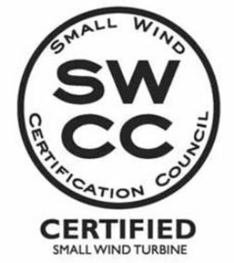 SMALL WIND CERTIFICATION COUNCIL SWCC CERTIFIED SMALL WIND TURBINE Logo (USPTO, 06.08.2010)