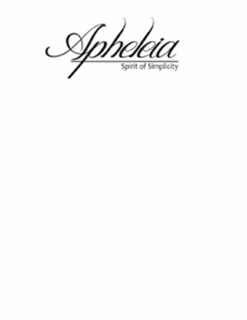 APHELEIA SPIRIT OF SIMPLICITY Logo (USPTO, 03/16/2012)