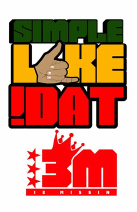 SIMPLE L KE !DAT 3M 13 MISSIN Logo (USPTO, 04.10.2013)