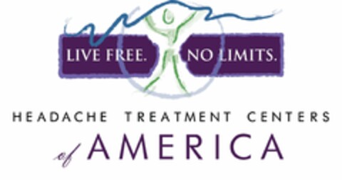 LIVE FREE. NO LIMITS. HEADACHE TREATMENT CENTERS OF AMERICA Logo (USPTO, 11/25/2015)