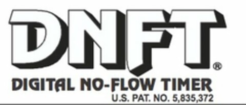 DNFT DIGITAL NO-FLOW TIMER U.S. PAT. NO. 5,835,372 Logo (USPTO, 03/05/2016)