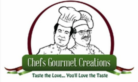 CHEFS GOURMET CREATIONS TASTE THE LOVE....YOU'LL LOVE THE TASTE Logo (USPTO, 02.06.2016)