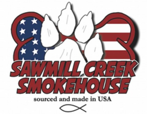 SAWMILL CREEK SMOKEHOUSE SOURCED AND MADE IN USA Logo (USPTO, 24.06.2016)