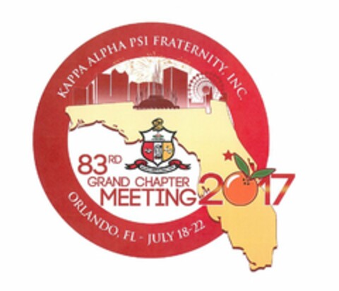 KAPPA ALPHA PSI FRATERNITY, INC. 83RD GRAND CHAPTER MEETING 2017 ORLANDO, FL - JULY 18-22 Logo (USPTO, 23.08.2016)