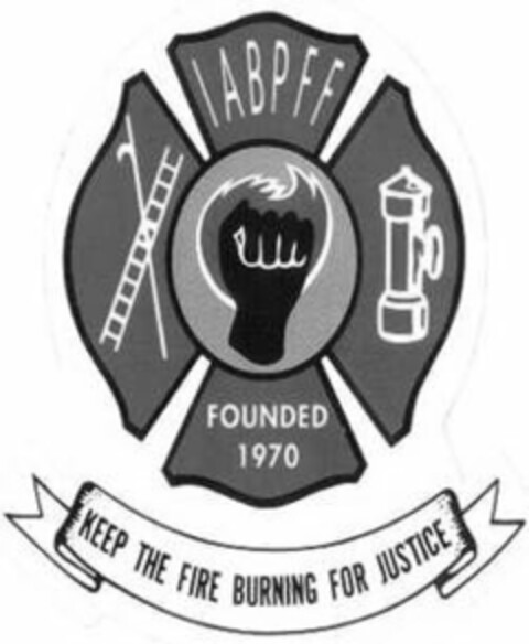 IABPFF FOUNDED 1970 KEEP THE FIRE BURNING FOR JUSTICE Logo (USPTO, 06/30/2017)