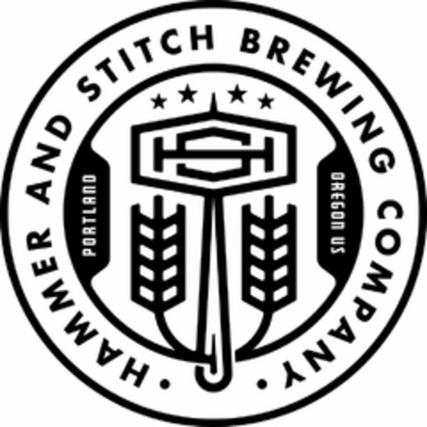 · HAMMER AND STITCH BREWING COMPANY · PORTLAND OREGON US HS Logo (USPTO, 18.03.2019)