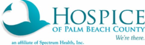 HOSPICE OF PALM BEACH COUNTY WE'RE THERE. AN AFFILIATE OF SPECTRUM HEALTH, INC. Logo (USPTO, 10.06.2011)