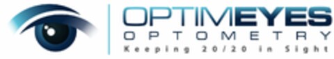 OPTIMEYES OPTOMETRY KEEPING 20/20 IN SIGHT Logo (USPTO, 01.07.2014)