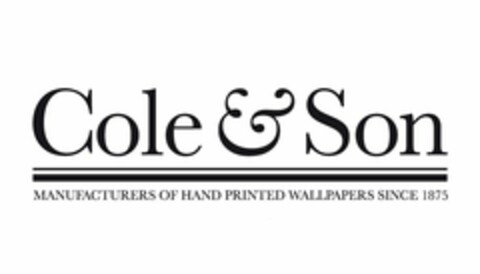 COLE & SON MANUFACTURERS OF HAND PRINTED WALLPAPERS SINCE 1875 Logo (USPTO, 05.12.2014)