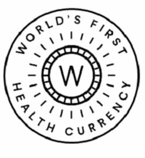 WORLD'S FIRST HEALTH CURRENCY W Logo (USPTO, 31.07.2015)