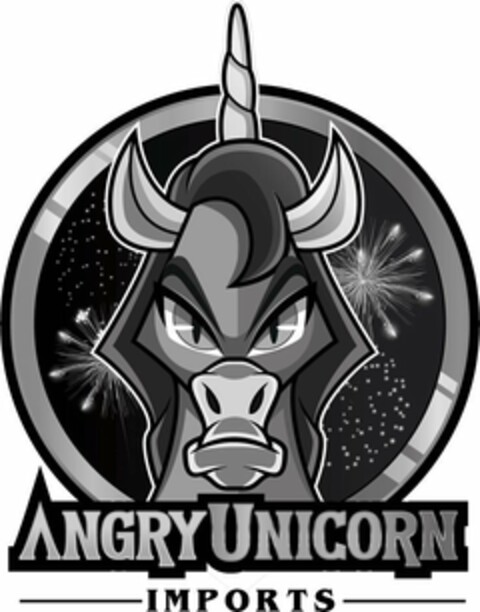 ANGRY UNICORN IMPORTS Logo (USPTO, 06/18/2020)