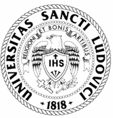 UNIVERSITAS SANCTI LUDOVICI 1818 RELIGIONI ET BONIS ARTIBUS IHS Logo (USPTO, 16.12.2010)