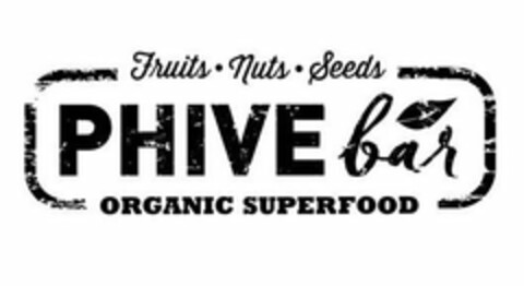 FRUITS · NUTS · SEEDS PHIVE BAR ORGANIC SUPERFOOD Logo (USPTO, 02.10.2015)