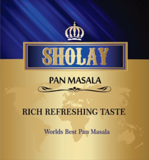 SHOLAY PAN MASALA RICH REFRESHING TASTEWORLDS BEST PAN MASALA Logo (USPTO, 02/10/2017)