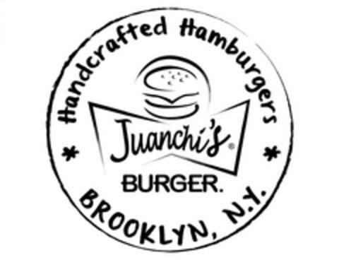 JUANCHI'S BURGER. HANDCRAFTED HAMBURGERS BROOKLYN, N.Y. Logo (USPTO, 04/27/2018)