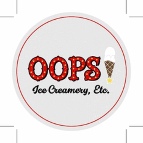 OOPS ICE CREAMERY, ETC Logo (USPTO, 03.12.2018)