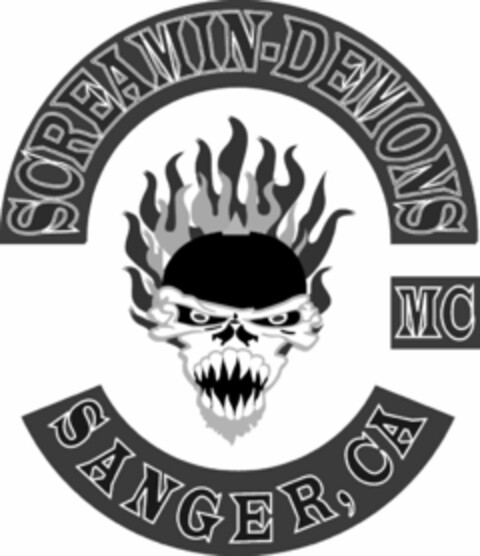 SCREAMIN-DEMONS MC SANGER, CA Logo (USPTO, 19.09.2012)