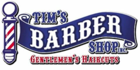 TIM'S BARBER SHOP INC. GENTLEMEN'S HAIRCUTS Logo (USPTO, 18.11.2014)