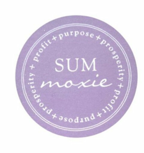 SUM MOXIE PROFIT + PURPOSE + PROSPERITY+ PROFIT + PURPOSE + PROSPERITY Logo (USPTO, 17.03.2020)