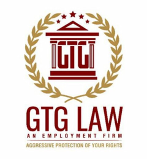 GTG LAW AN EMPLOYMENT FIRM AGGRESSIVE PROTECTION OF YOUR RIGHTS Logo (USPTO, 08.09.2020)