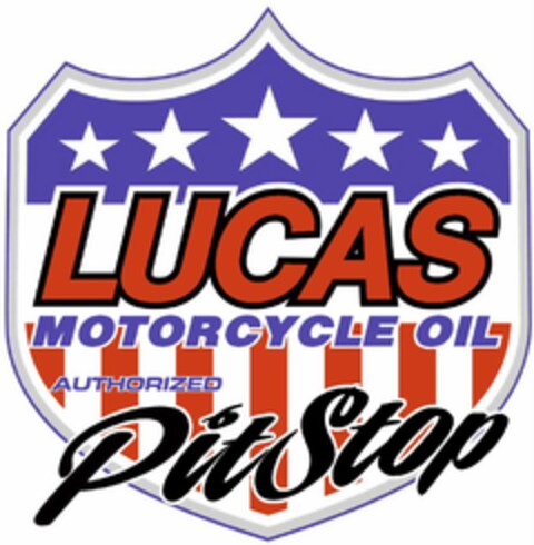 LUCAS MOTORCYCLE OIL AUTHORIZED PIT STOP Logo (USPTO, 14.07.2010)