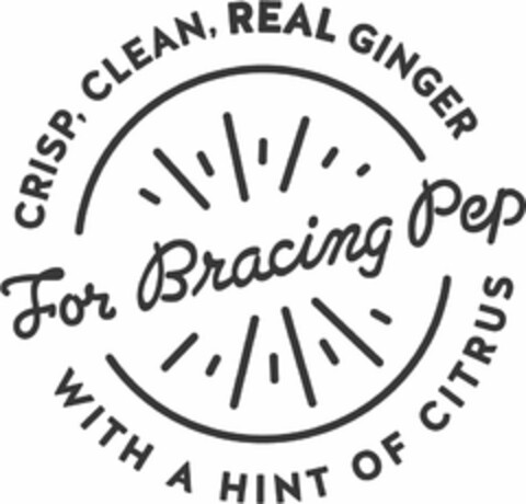 FOR BRACING PEP CRISP, CLEAN, REAL GINGER WITH A HINT OF CITRUS Logo (USPTO, 09.07.2015)