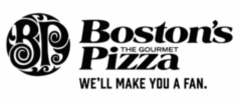 BP BOSTON'S THE GOURMET PIZZA WE'LL MAKE YOU A FAN. Logo (USPTO, 01/20/2017)