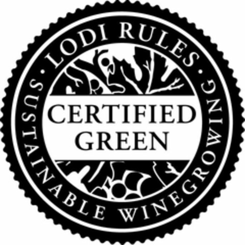LODI RULES · SUSTAINABLE WINEGROWING · CERTIFIED GREEN Logo (USPTO, 25.08.2009)