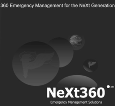 360 EMERGENCY MANAGEMENT FOR THE NEXT GENERATION NEXT360 EMERGENCY MANAGEMENT SOLUTIONS Logo (USPTO, 22.09.2010)