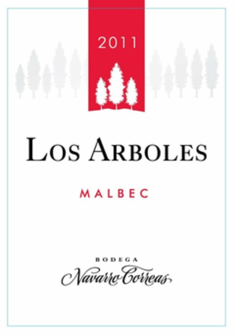 2011 LOS ARBOLES MALBEC BODEGA NAVARRO CORREAS Logo (USPTO, 12.06.2013)