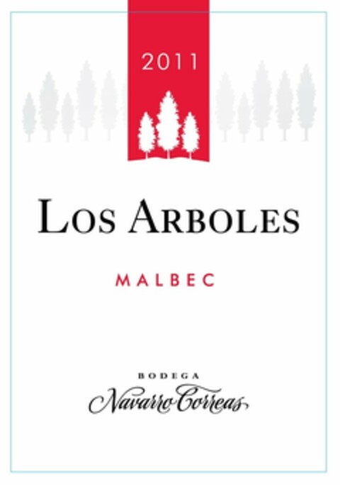 2011 LOS ARBOLES MALBEC BODEGA NAVARRO CORREAS Logo (USPTO, 06/12/2013)