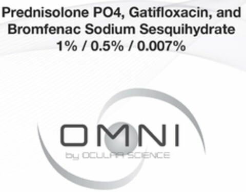 PREDNISOLONE PO4, GATIFLOXACIN, AND BROMFENAC SODIUM SESQUIHYDRATE 1% / 0.5%/ 0.007% OMNI BY OCULAR SCIENCE Logo (USPTO, 05/04/2017)