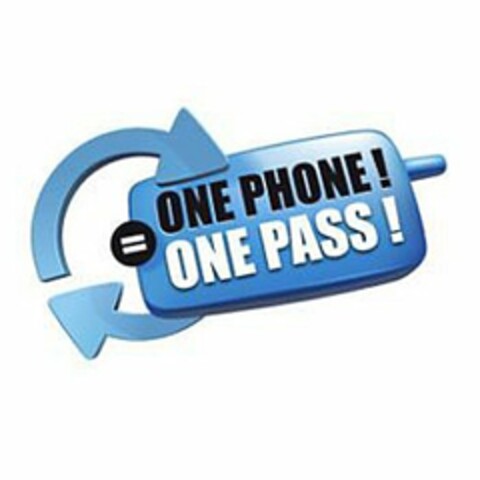 ONE PHONE ! = ONE PASS ! Logo (USPTO, 03.11.2010)