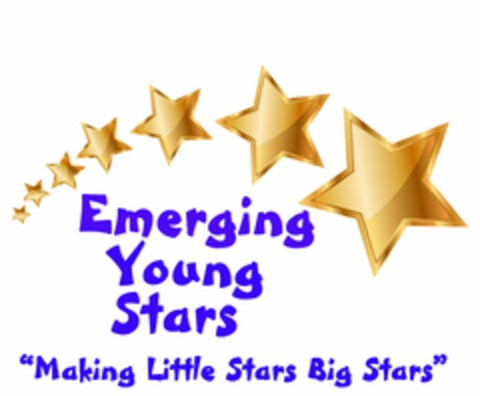 EMERGING YOUNG STARS "MAKING LITTLE STARS BIG STARS" Logo (USPTO, 06/30/2016)